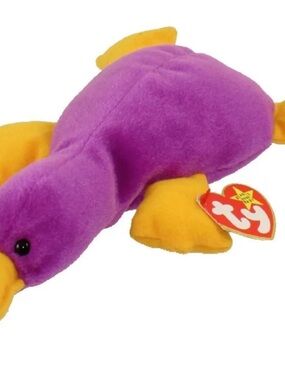 Ty Purple and Yellow Duck Plush